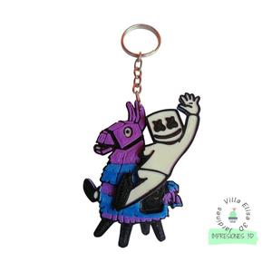 Fortnite Marshmello + Flames keychain