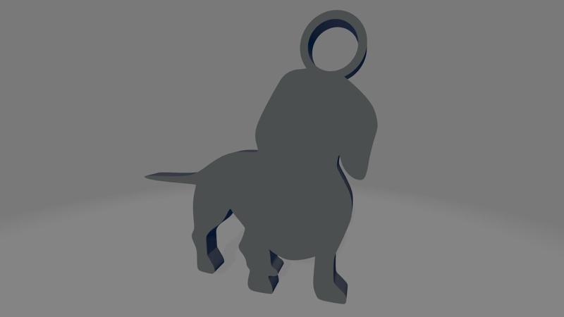 Dachsund silhouette keychain
