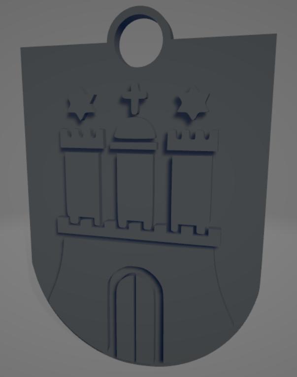 Hamburg city logo keychain