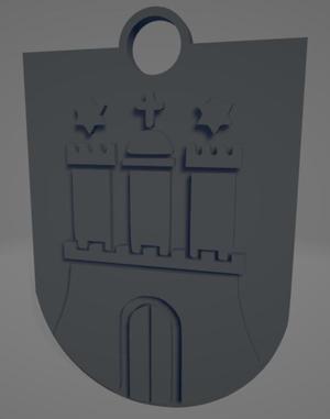 Hamburg city logo keychain