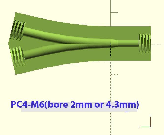 Y Adapter for 1.75mm filament dual extruders and single nozzle