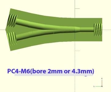 Y Adapter for 1.75mm filament dual extruders and single nozzle