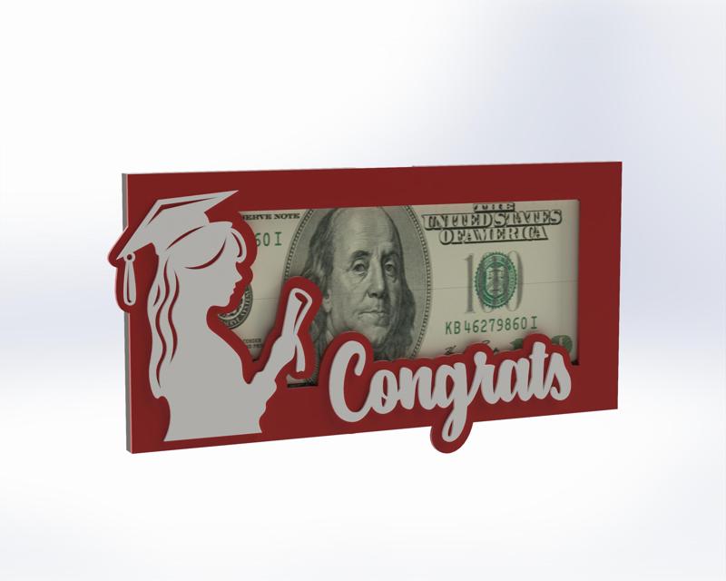 Graduation Gift - " Congrats "  with Girl  Silluete