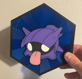 #90 Shellder Hex Wall Art