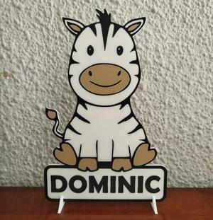 DECORATIVE ZEBRA SIGN WITH BRACKETS (EDITABLE)