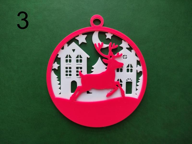 Reindeer in town - Christmas ornament with name