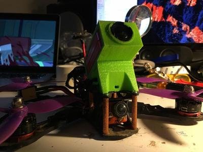 Customizable TPU Runcam HD 2 mount with adjustable camera angle