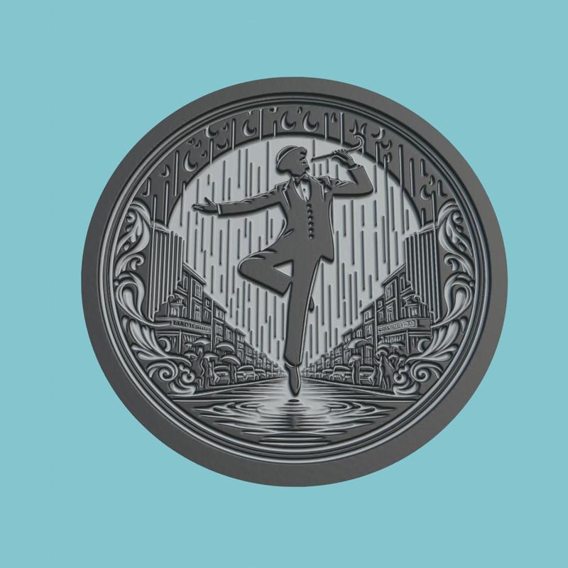 Singin' in the Rain Movie Medallion  Singin' in the Rain 3d  Model Stl Obj