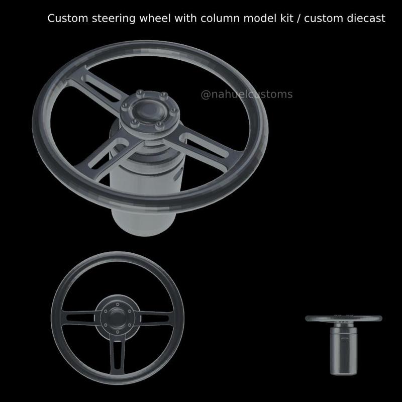 Custom steering wheel with column model kit / custom diecast