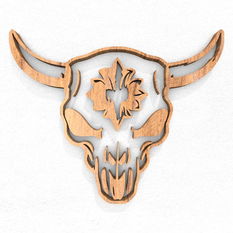 Bull skull home decor wall art