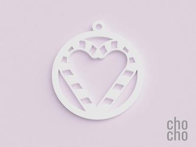 Candy Heart Christmas Ornament VIII
