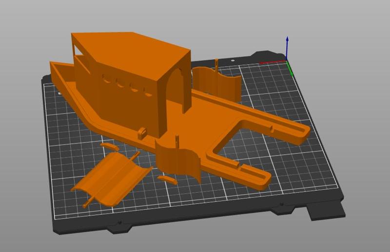 Rubber band powered paddle boat