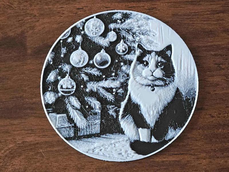 Christmas Cat Coaster