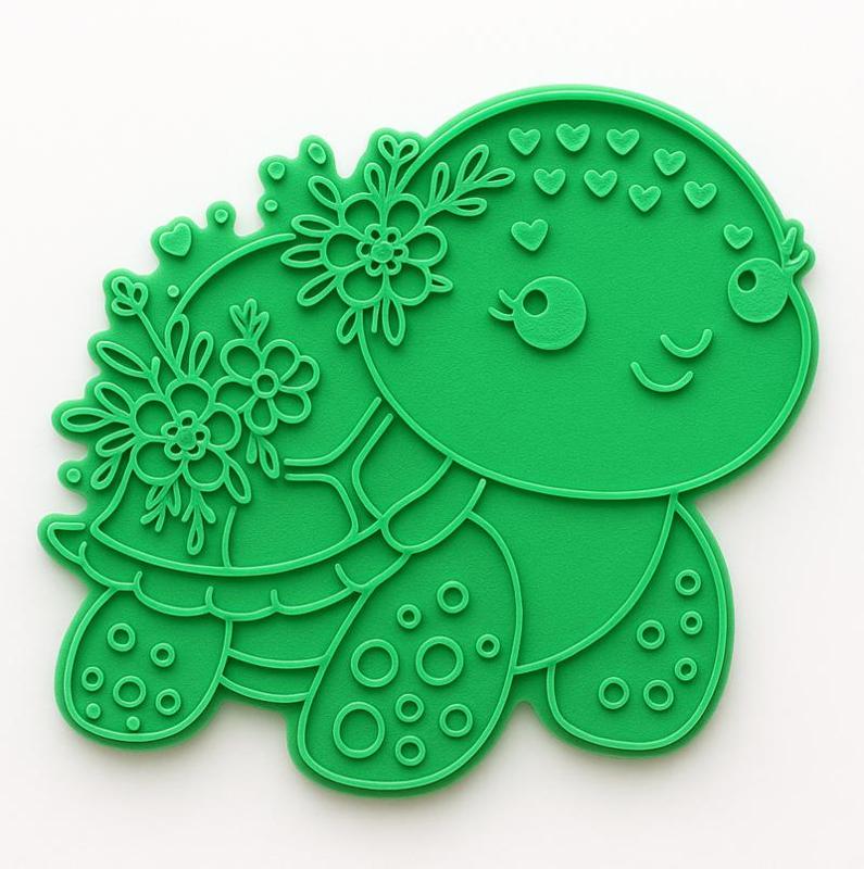 Turtle with Flowers Cookie Cutter