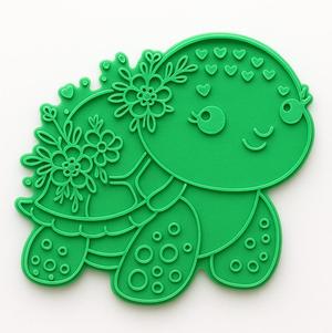 Turtle with Flowers Cookie Cutter