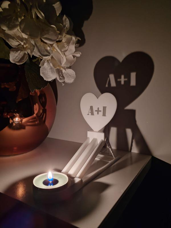 Personalisable Heart for tea light projection