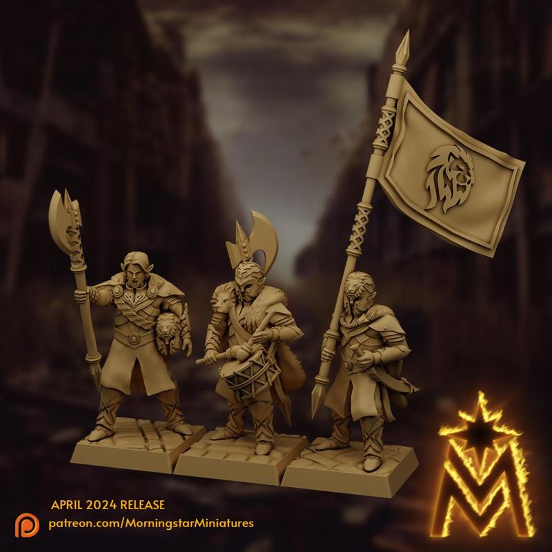 High Elf Lion Guard Command Group | 32mm Scale Presupported
