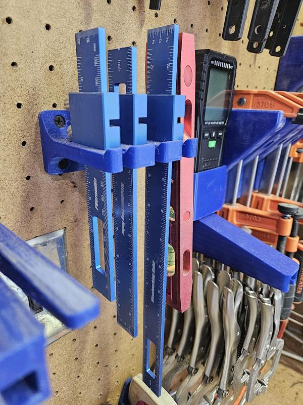 Pocket Ruler Holder & Pocket Ruler with Level Holder - Wall Mounted