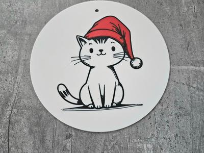 Cute cat with Santa hat - Hanger tree decoration