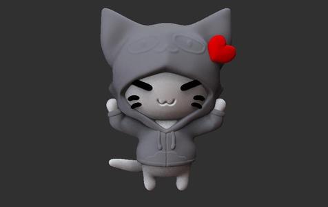 cat hooded keychain