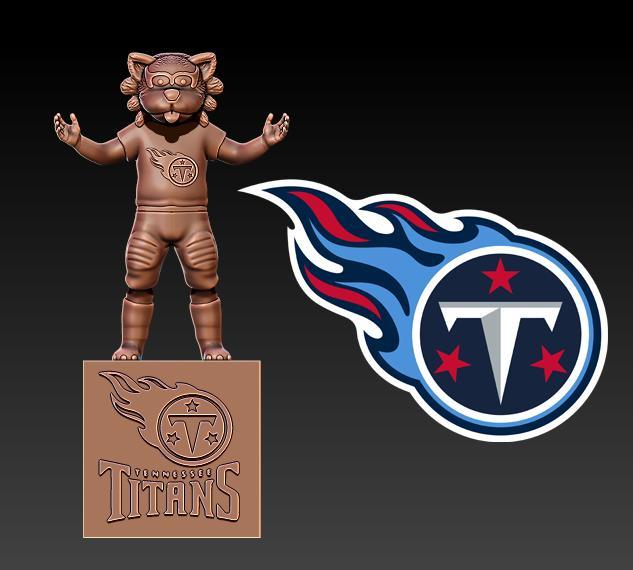 NFL- TENNESSEE TITANS football mascot statue destop - 3d print