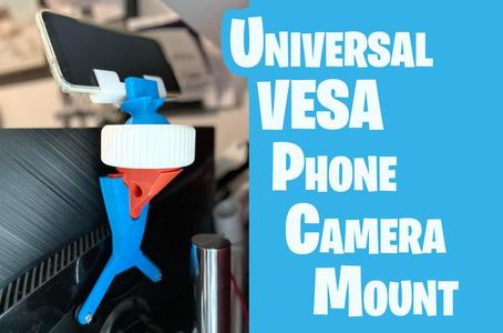 Universal Adjustable Cell Phone WebCam VESA 100 Mount for DroidCam