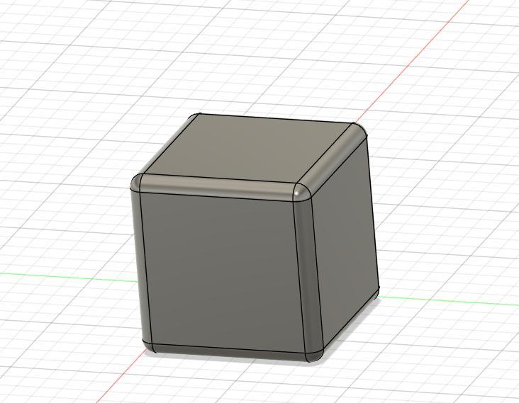 40mm cube with 3mm rounded corners