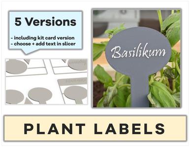 Plant / Vegetable / Growth Plugs / Signs / Labels w/wo Kit Card, 5 Different Colour and Text Versions