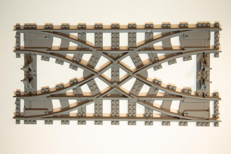 Lego compatible double crossover