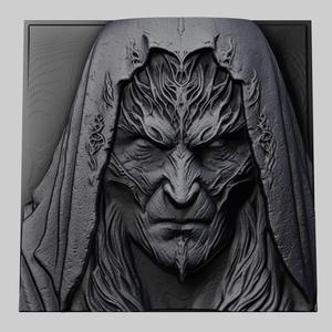 Lord of Rings Sauron 3d printer relief medallion stone tablet obj stl
