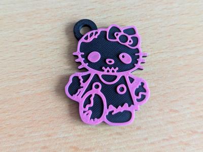 Bad HELLO KITTY - zombie keychain