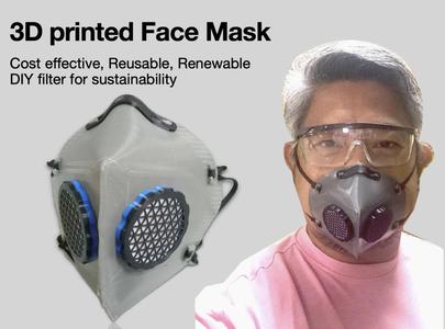 Simple Foldable Covid19 Face Mask Dual Filter using TPU (PPE) - 1 Hr 29 minutes print time