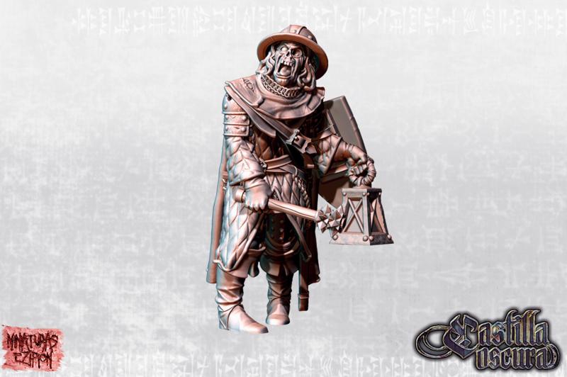 Revived man at arms with lamp