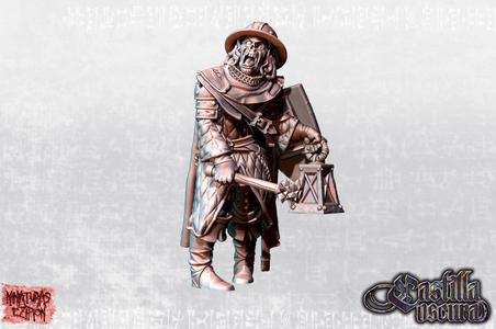 Revived man at arms with lamp