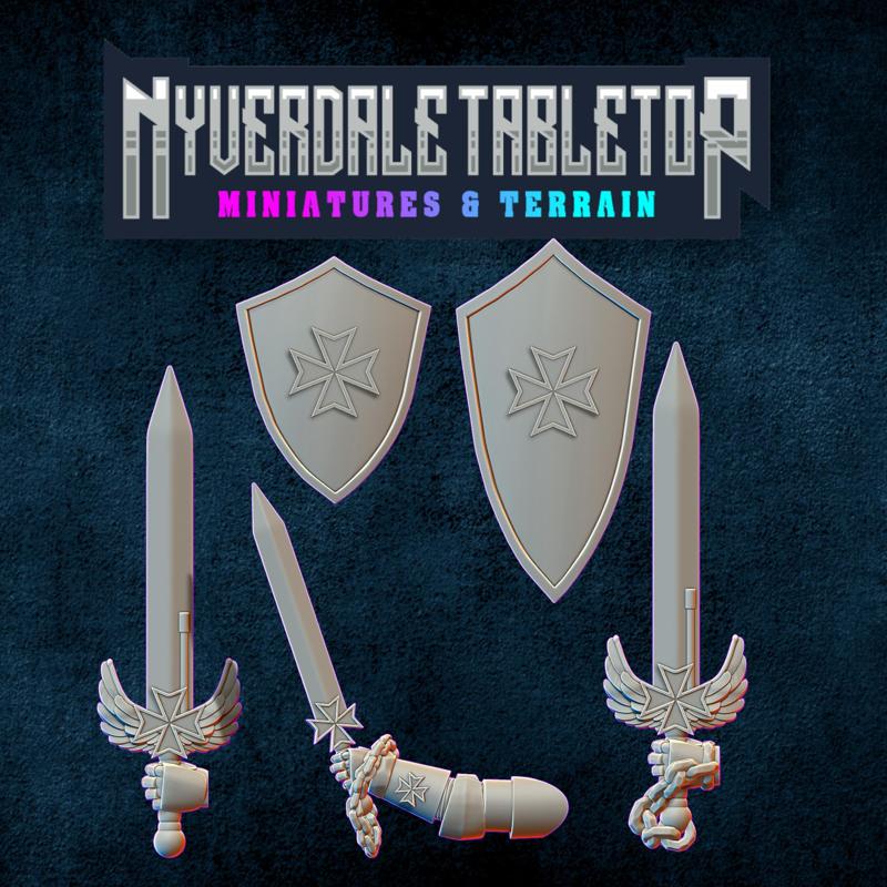 Sci-fi Templars Shields and Swords