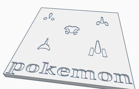 lowpoly Pokemon stand for ( 3d printed Low-Poly Charmander, Low-Poly Pikachu, Low-Poly Squirtle, Low-Poly Bulbasaur, Low-Poly Totodile)