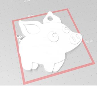 Piggy pig keychain medallion