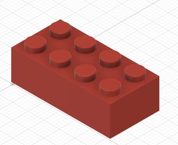 Red 2x8 Lego Block