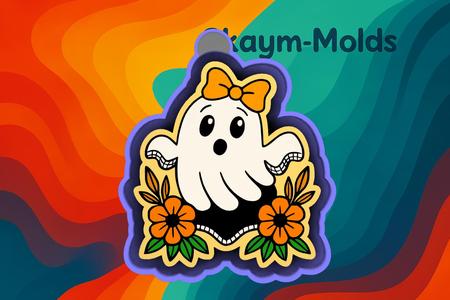 👻🌸 Bloomie Boo – Freshie, Keychain, Resin & Candle Mold