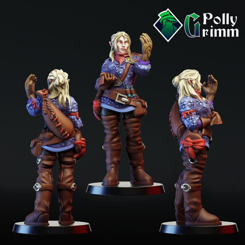 High elf enchantress with magical prosthetic arm