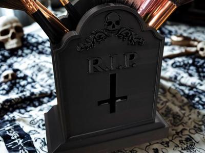 Tombstone Makeup Brush & Pen Holder