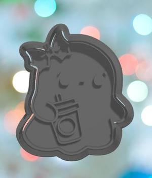Halloween Girly Ghost With Coffee Cookie Cutter