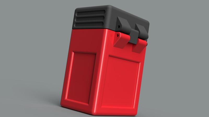 Clean front 223/556 Stripper Clip box with ribbed lid.