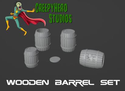 Wooden Barrel Set