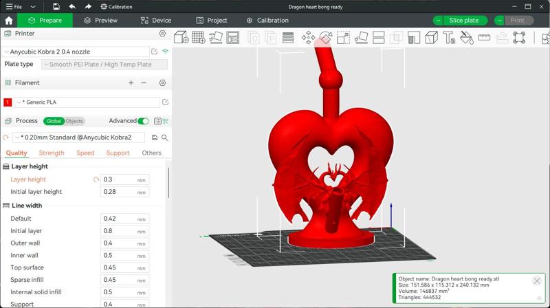Valentines Heart/Dragon Bong