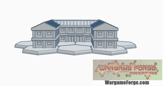 Military Building 4 with Hex Base Barracks MilHB004