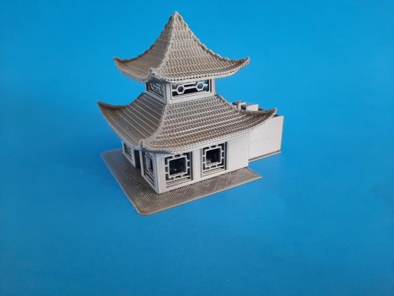 N Scale Chinese Restaurant w sign and interior
