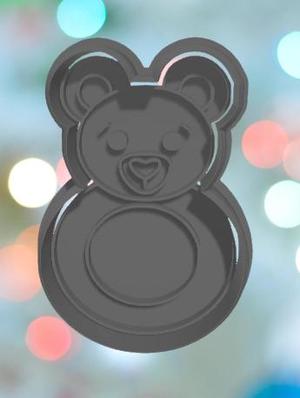 Baby Shower Bear Rattle Cookie Cutter