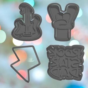 Fathers Day Rock Star Dad Cookie Cutter Set