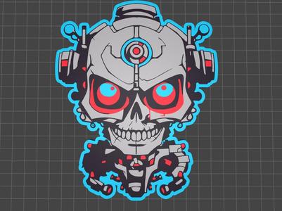 CyberSkull Wallart
